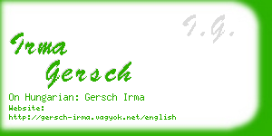 irma gersch business card